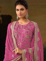 Barbie Pink Heavy Silk Designer Salwar Kameez